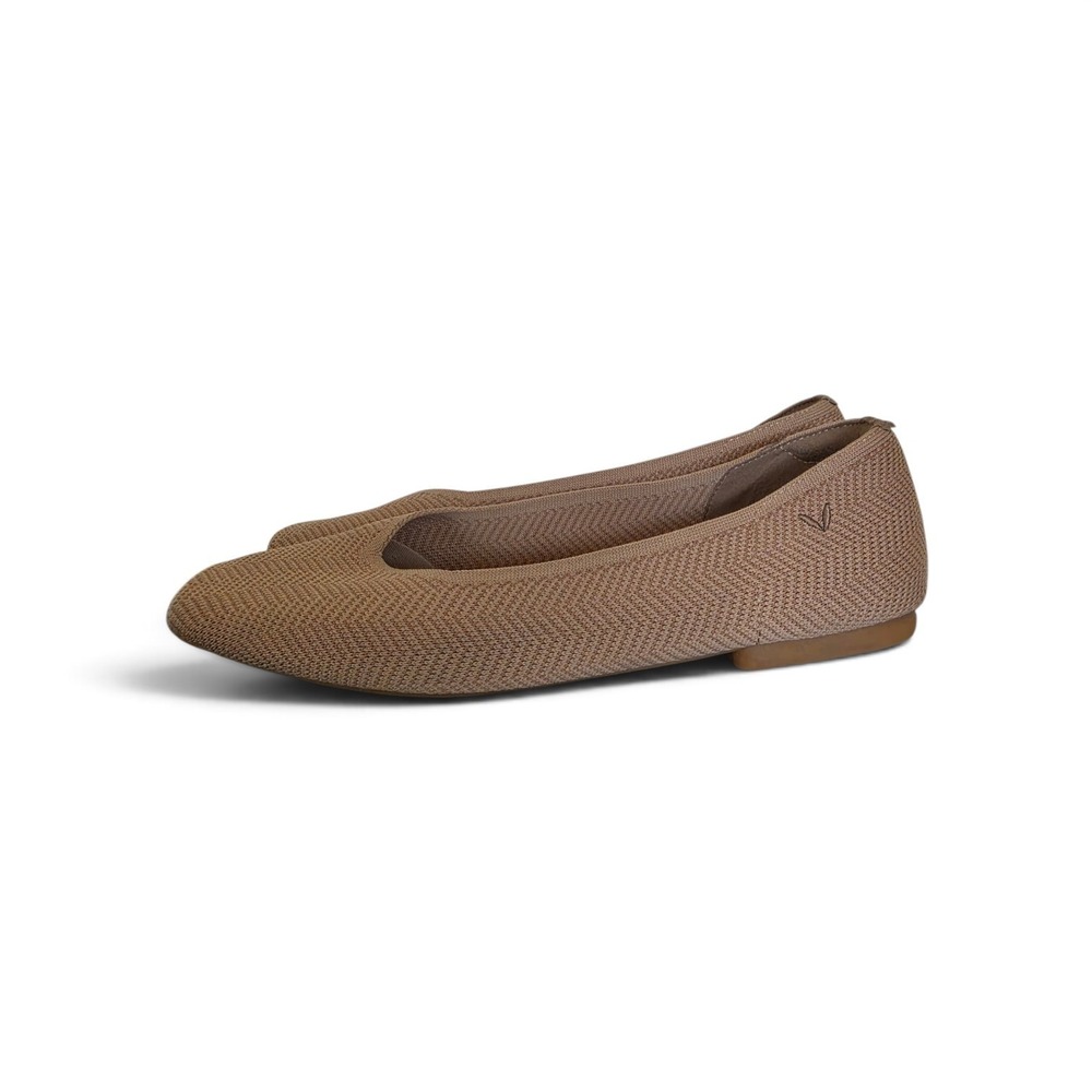Vivaia Margot Ultra light Nutmeg Tan Knit Square Toe Ballet Flats sz 42 Us 11.5
